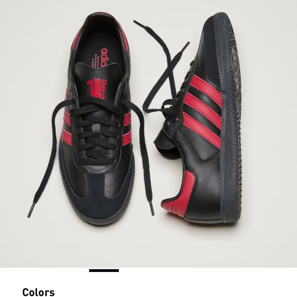 Adidas Men's Black and Red Striped Sneakers